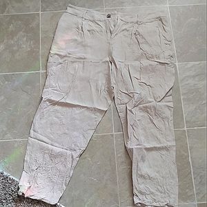 Tan Linen Trousers/pants Size 12
